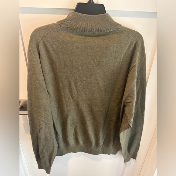 Peter Millar Olive Quarter-Zip Pullover Sweater - Picture 2 of 3